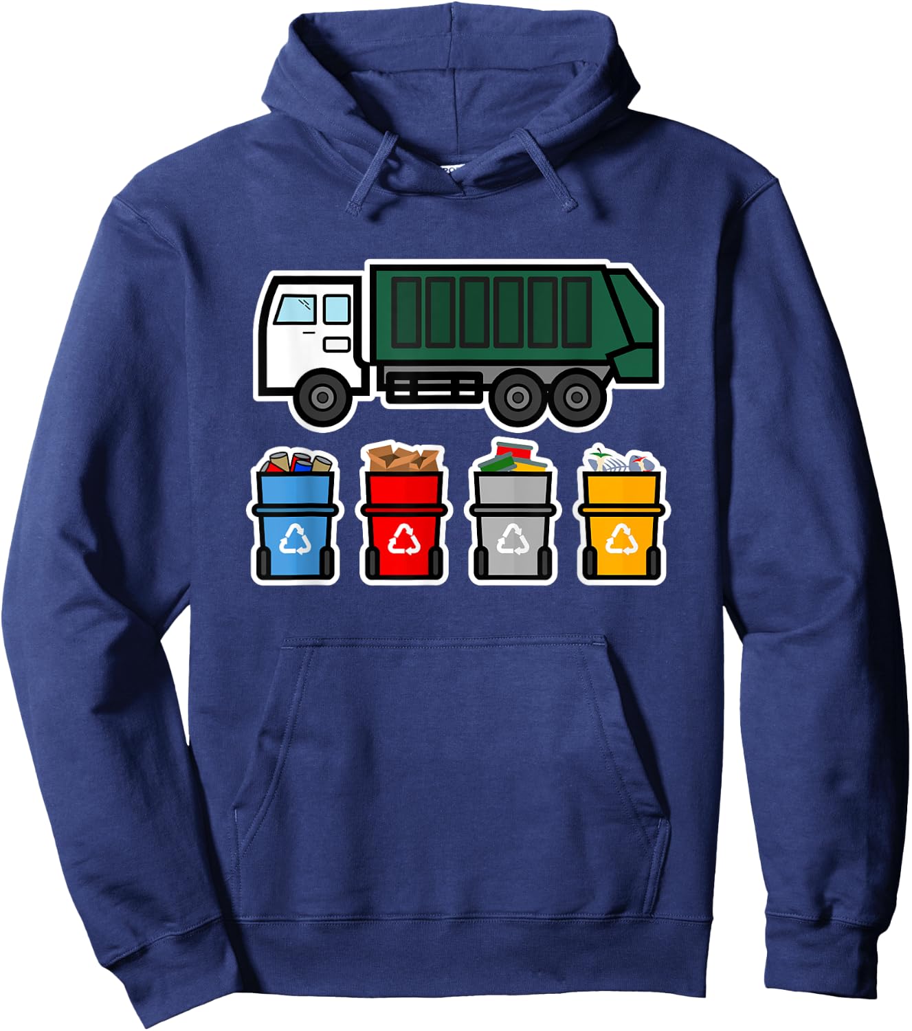 Recycling Truck T apparel Kids Gift Garbage Truck Hoodie - Hoodie | Navy