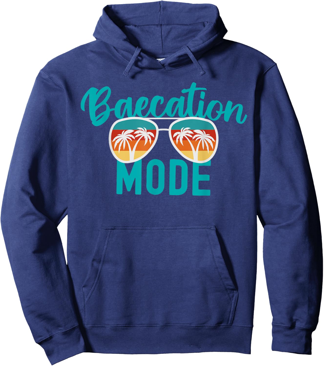 Cute Couples Trip Matching Vacation Baecation Mode Hoodie - Hoodie | Navy