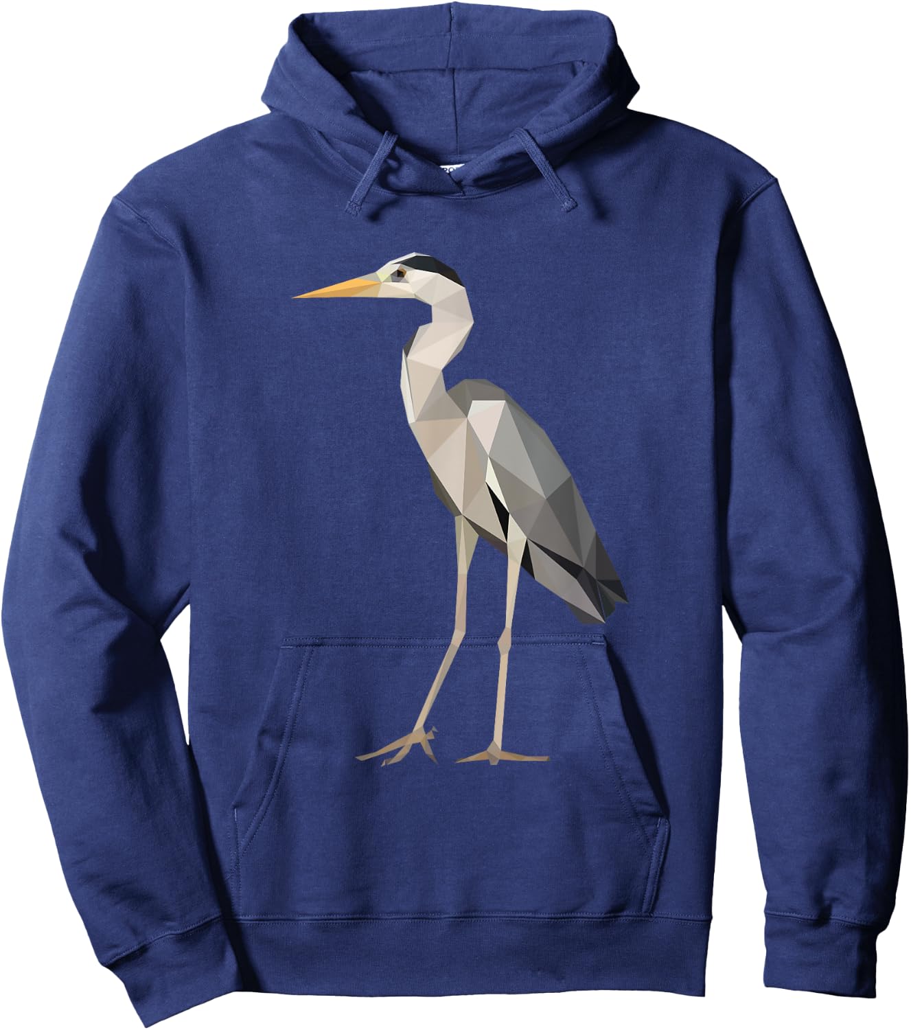 Poly Heron Wildlife Bird Birdwatcher Hoodie - Hoodie | Navy