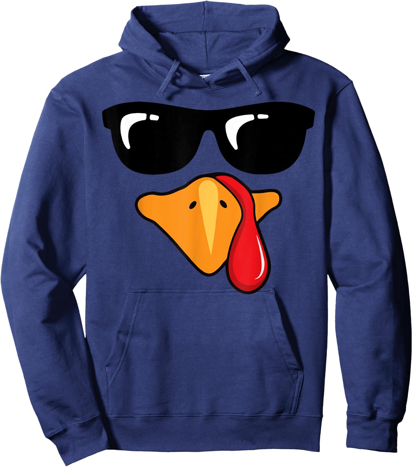 Coolest Turkey Face Funny Thanksgiving Day for Kids Hoodie - Hoodie | Navy