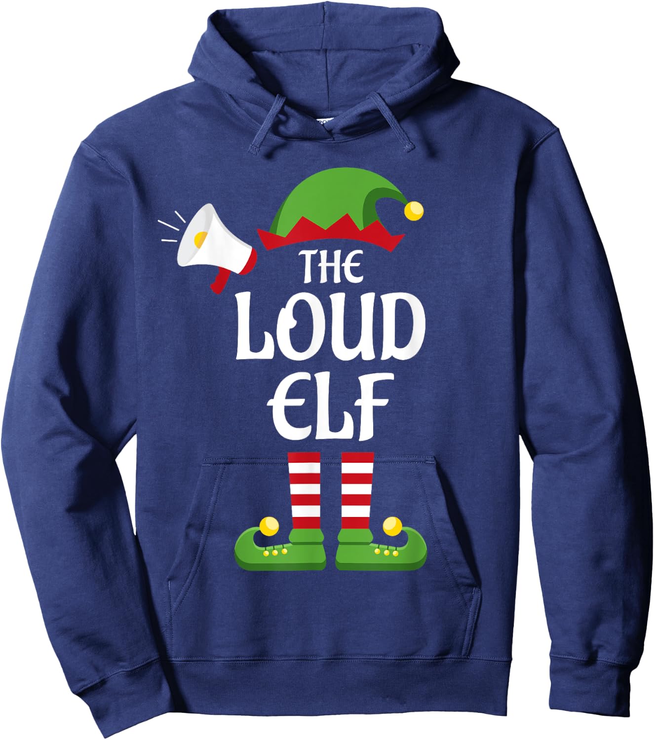 Loud Elf Family Matching Group Christmas Hoodie - Hoodie | Navy