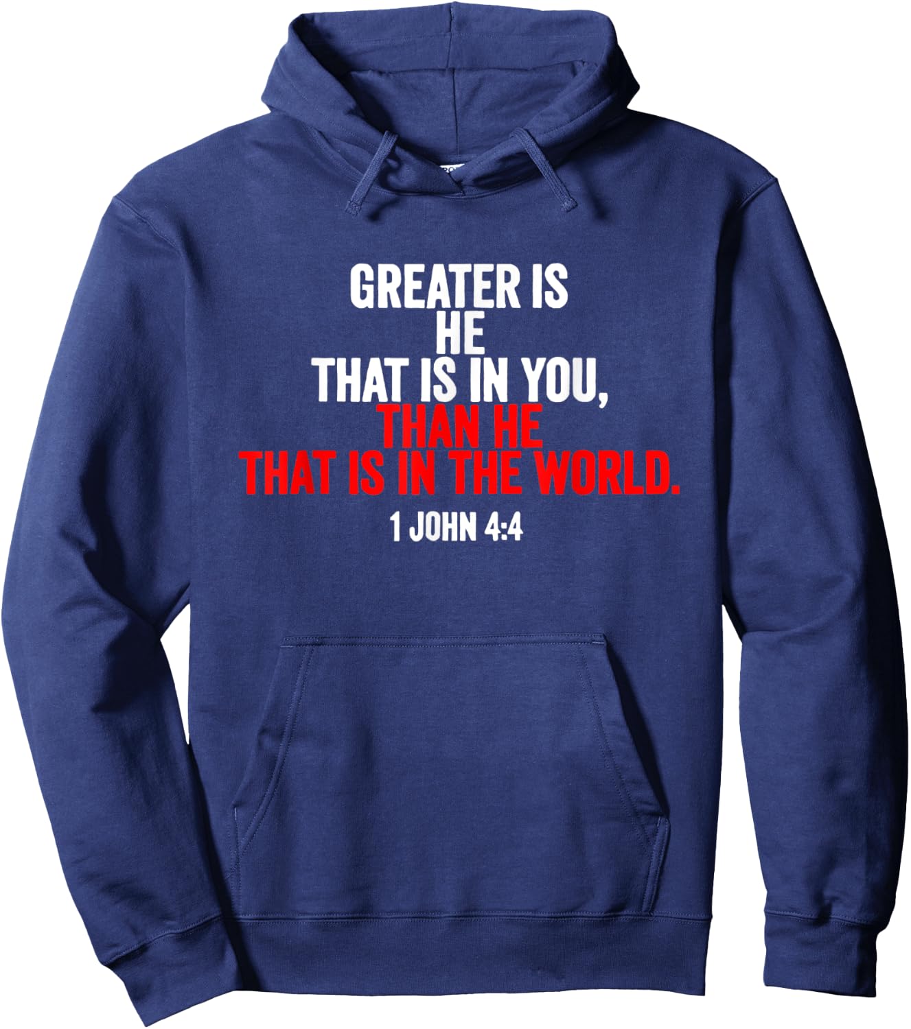 Greater is He that is in me than he that is in the world Hoodie - Hoodie | Navy