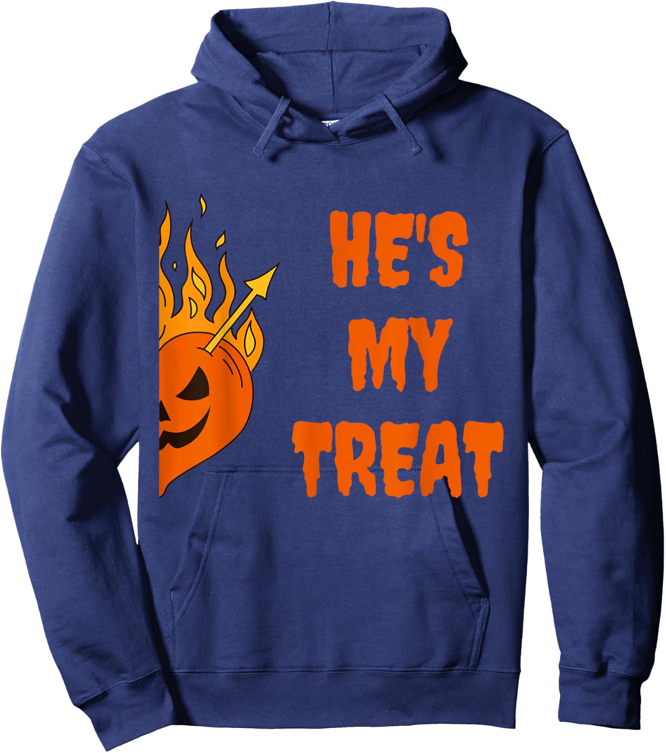 He's My Treat She's My Trick Halloween Matching Set Couples Hoodie - Hoodie | Navy