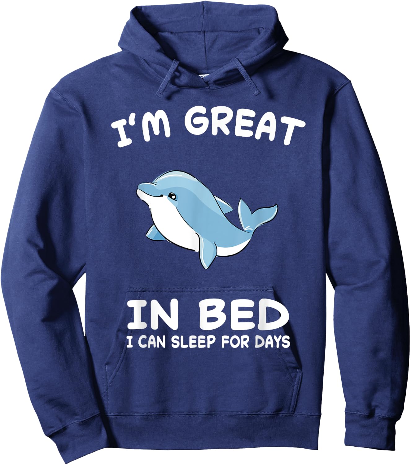 Dolphin Dolphins Nap Sleep Sleeping Pajama Nightgown Hoodie - Hoodie | Navy