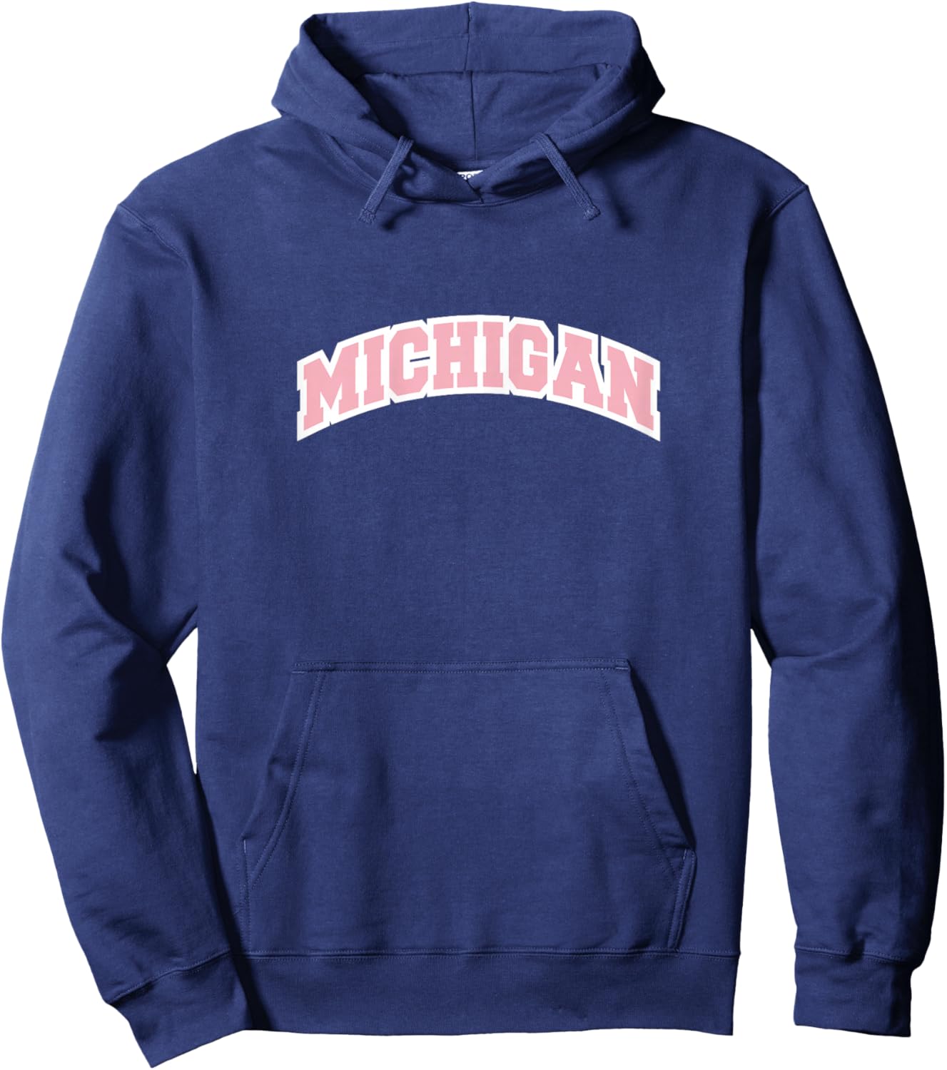 Michigan Varsity College Style Pink Hoodie - Hoodie | Navy