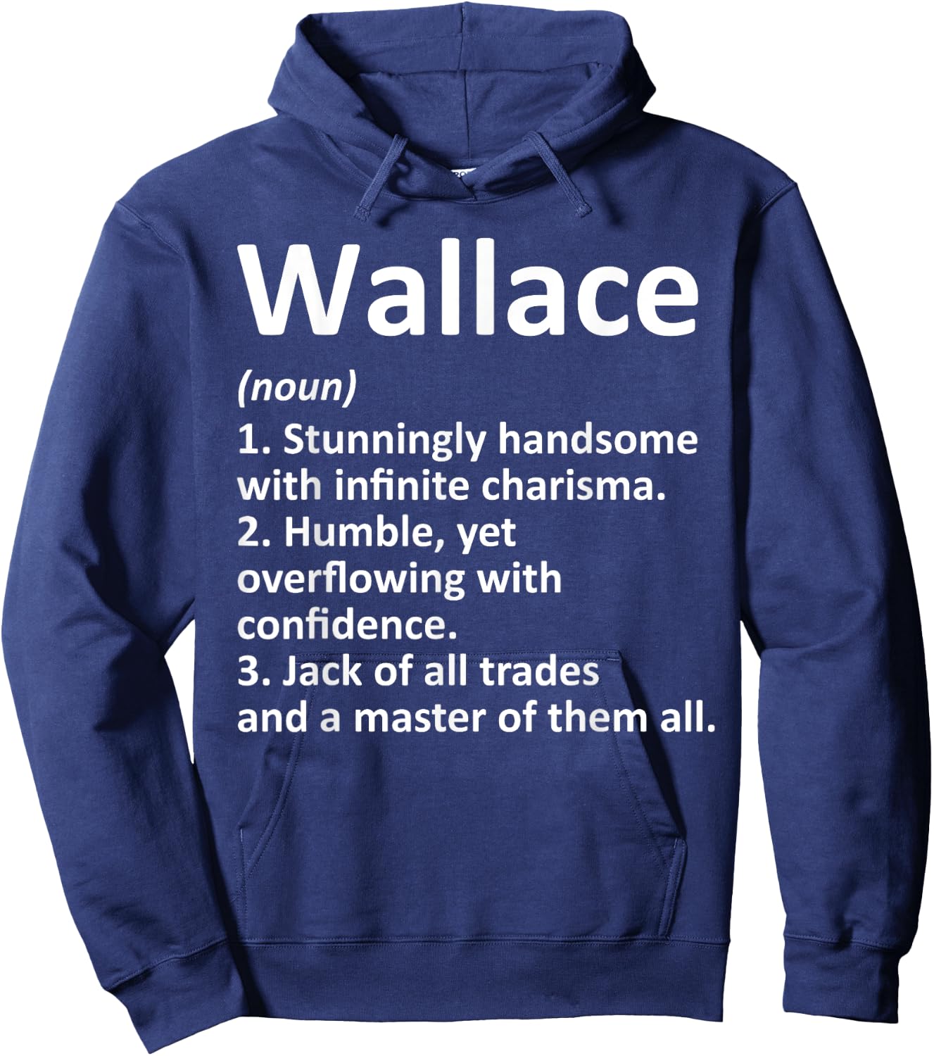 WALLACE Definition Funny Surname Family Birthday Reunion Hoodie - Hoodie | Navy