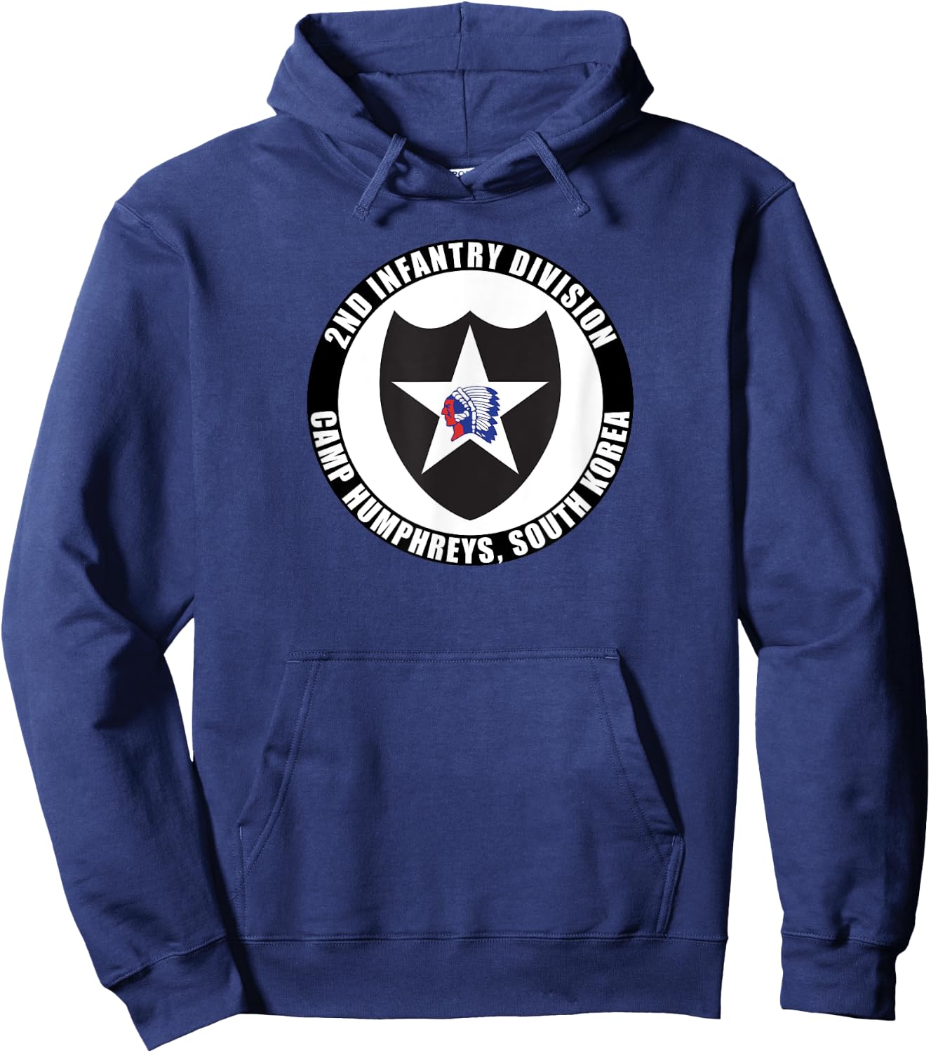 2nd Infantry Division Camp Humphreys Korea Emblem Veteran Hoodie - Hoodie | Navy