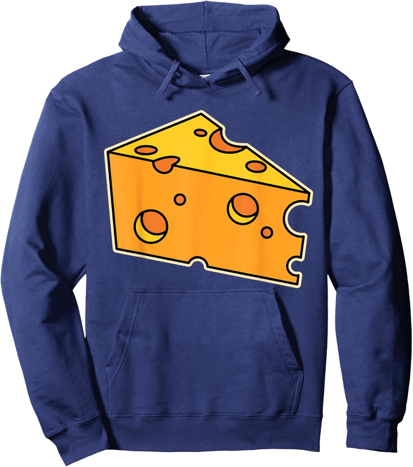 Funny Big Sliced Swiss Cheese Lover Gift Women Kids Hoodie - Hoodie | Navy