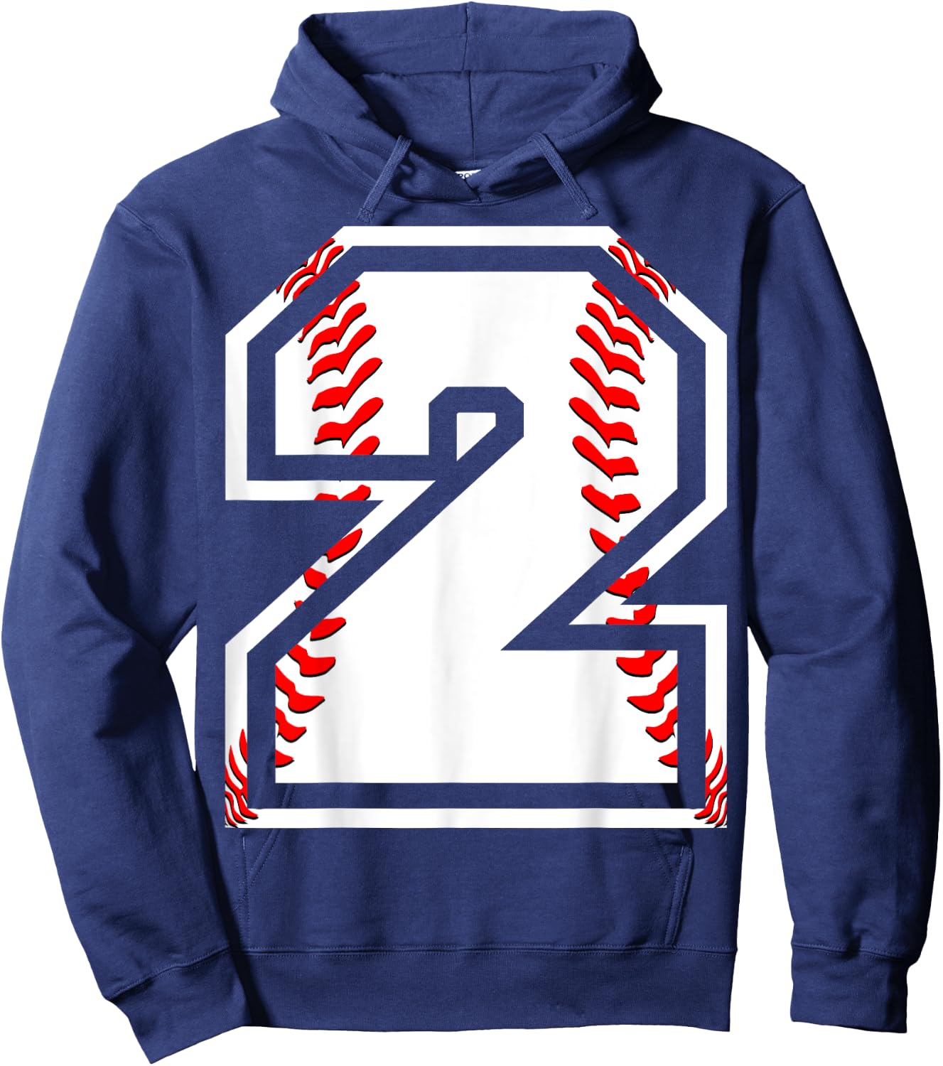 Kids 2nd Birthday Sports Gift - Number 2 Baseball Theme Gift Hoodie - Hoodie | Navy