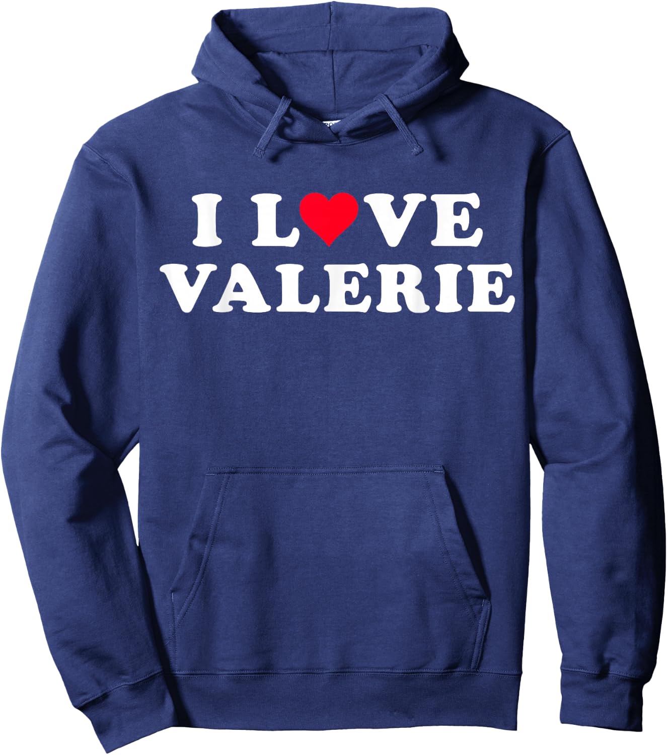 I Love Valerie Matching Girlfriend & Boyfriend Valerie Name Hoodie - Hoodie | Navy