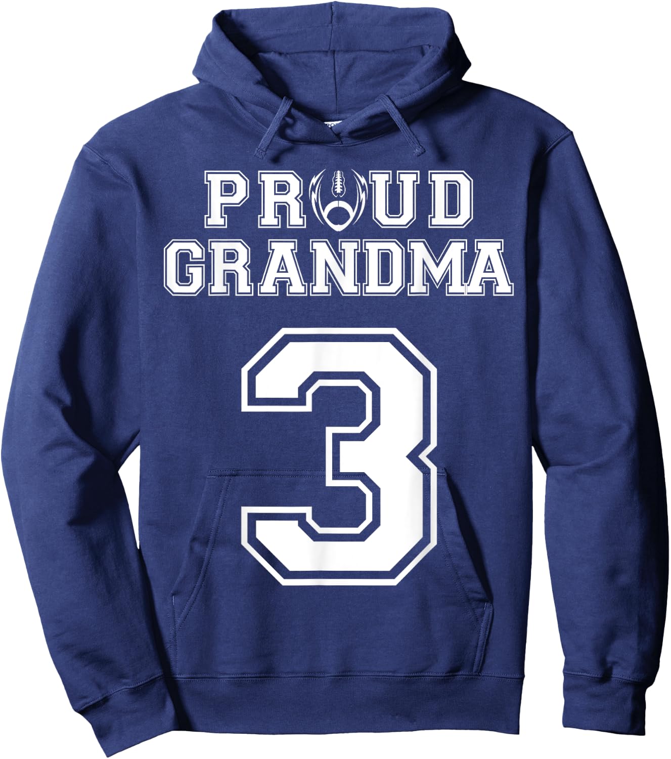 Custom Proud Football Grandma Number 3 Personalized Women Hoodie - Hoodie | Navy