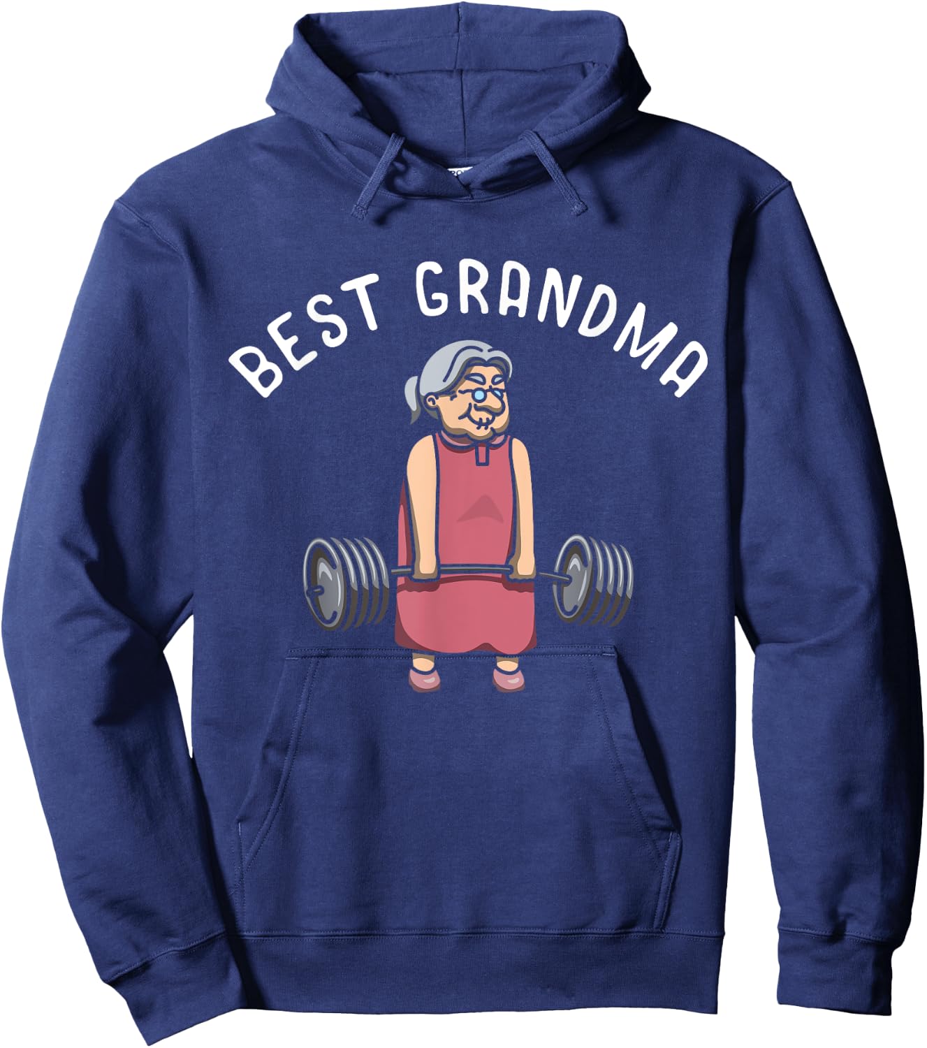 Best Grandma Weightlifter Bodybuilder Grandmother Workout Hoodie - Hoodie | Navy