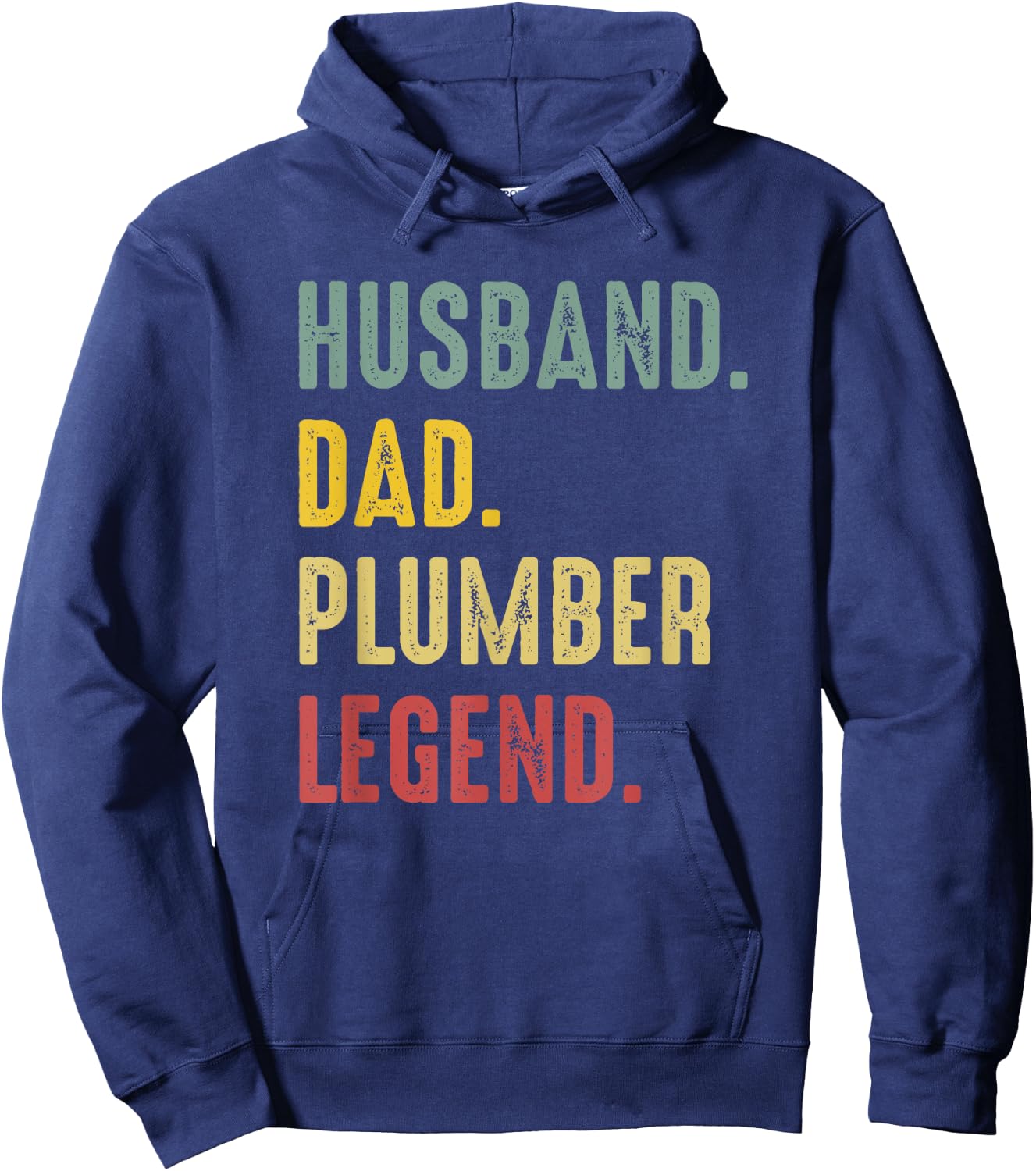 Vintage Husband Dad Plumber Legend Retro Hoodie - Hoodie | Navy