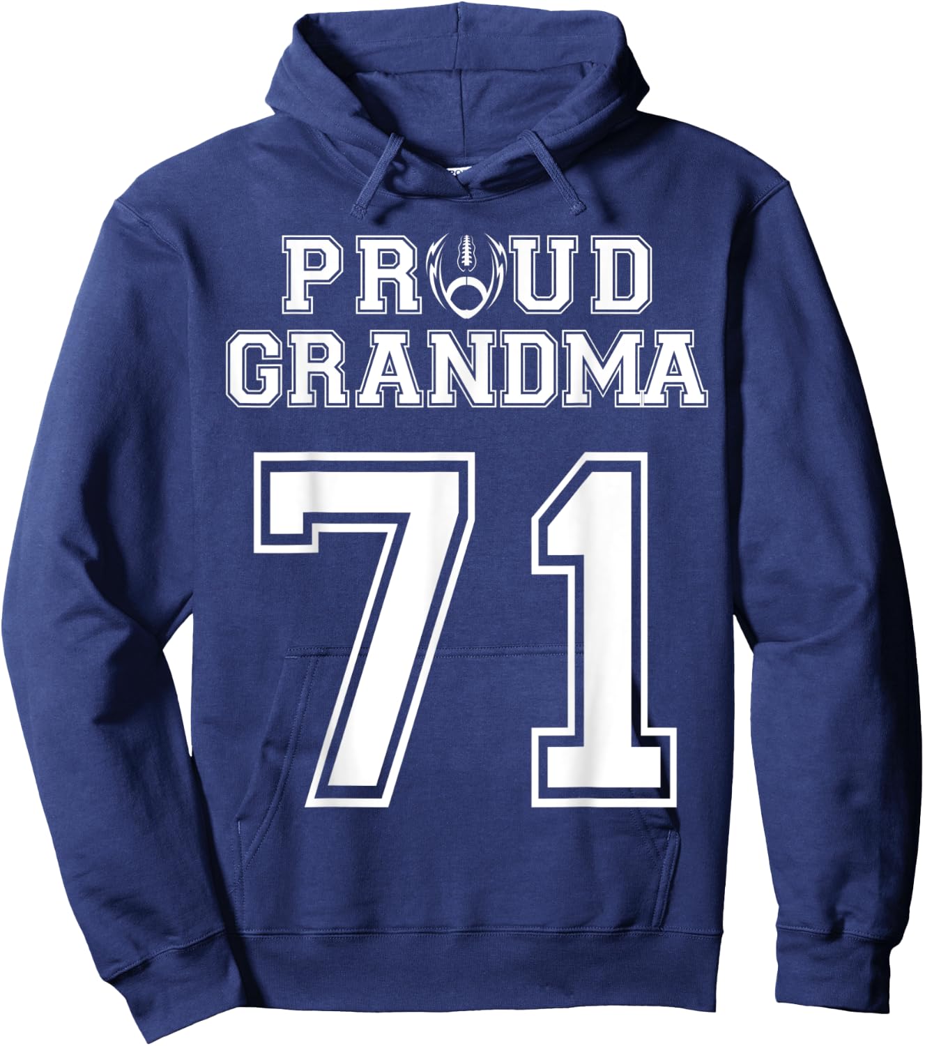Custom Proud Football Grandma Number 71 Personalized Women Hoodie - Hoodie | Navy