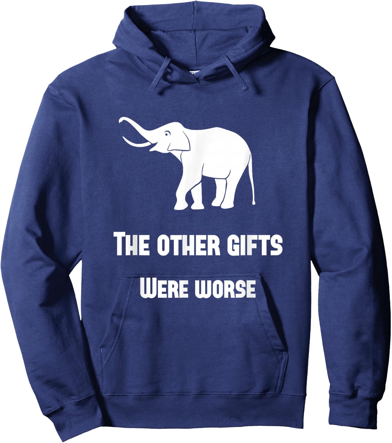 Funny White Elephant Gift Shirt Hoodie - Hoodie | Navy
