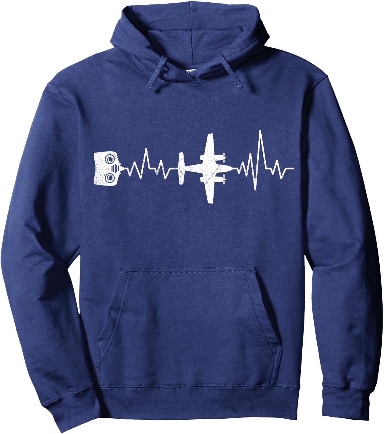 RC Aviator Heartbeat RC Aeroplane Pilot Model Plane Hoodie - Hoodie | Navy