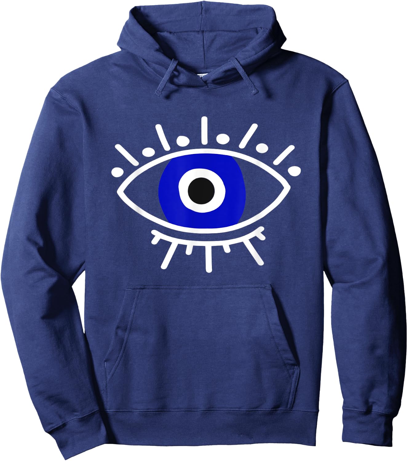Evil Eye Curse Protection Hand of Hamsa Seeing Eyes Evil Eye Hoodie - Hoodie | Navy