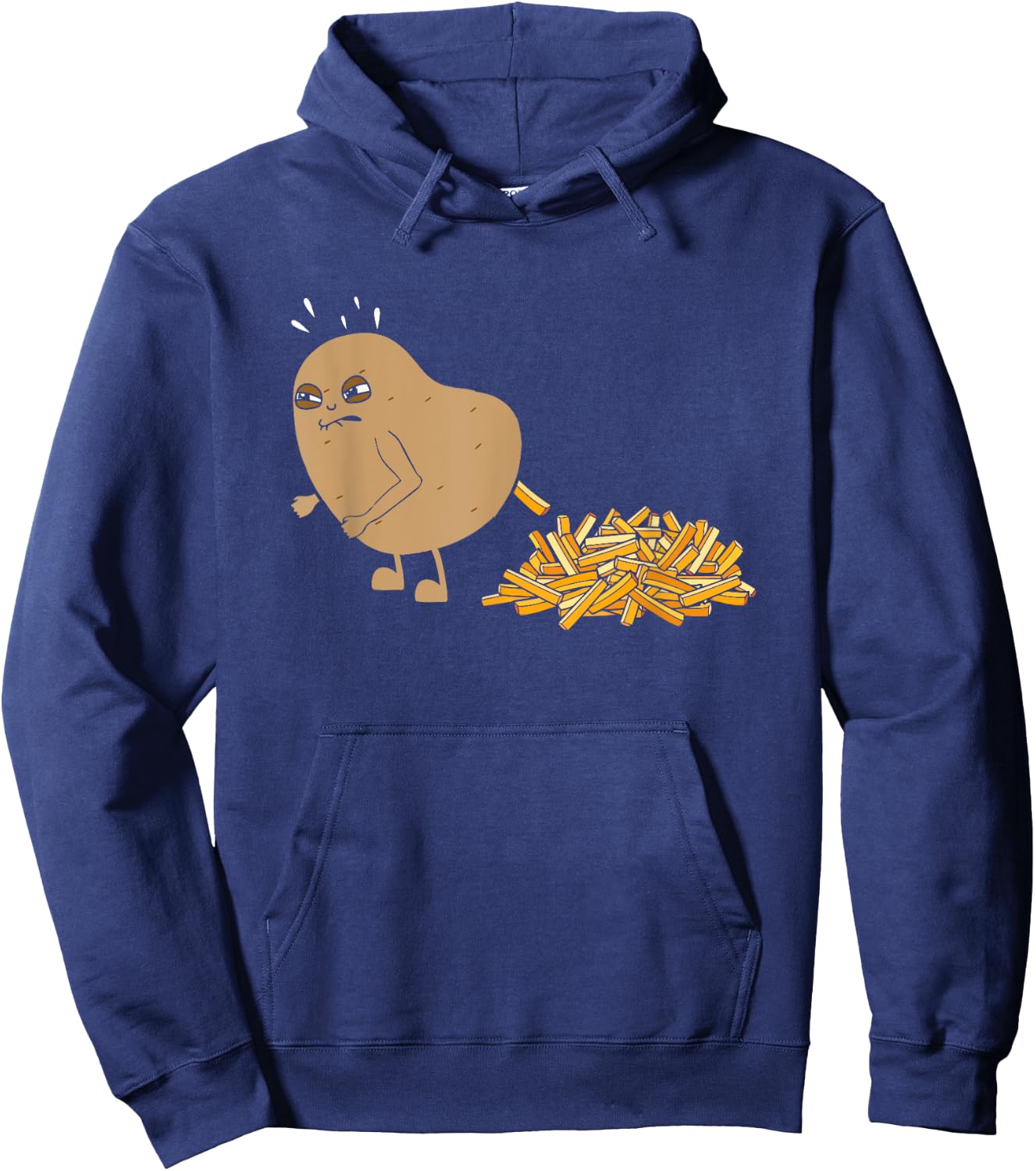 Potato Pooping Fries Funny French Fries Potato Lover Hoodie - Hoodie | Navy