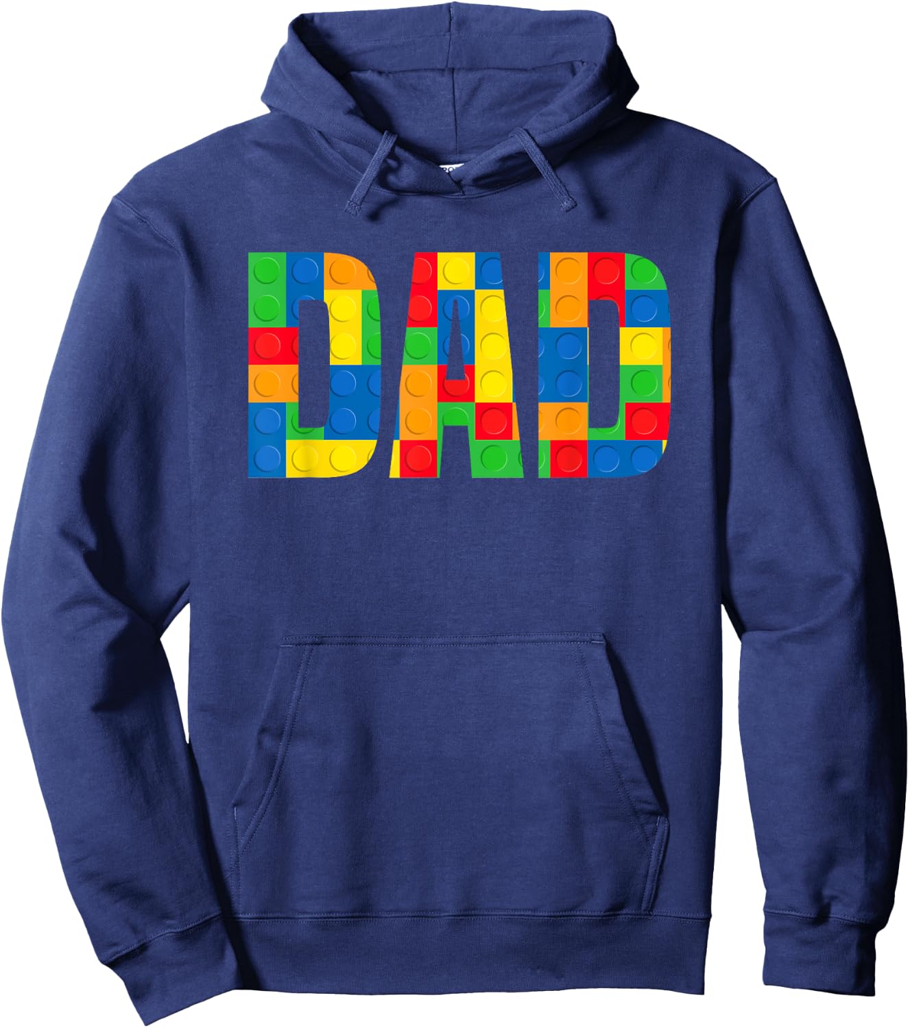 Cool Dad Brick Master Builder Funny Building Blocks Dad Hoodie - Hoodie | Navy