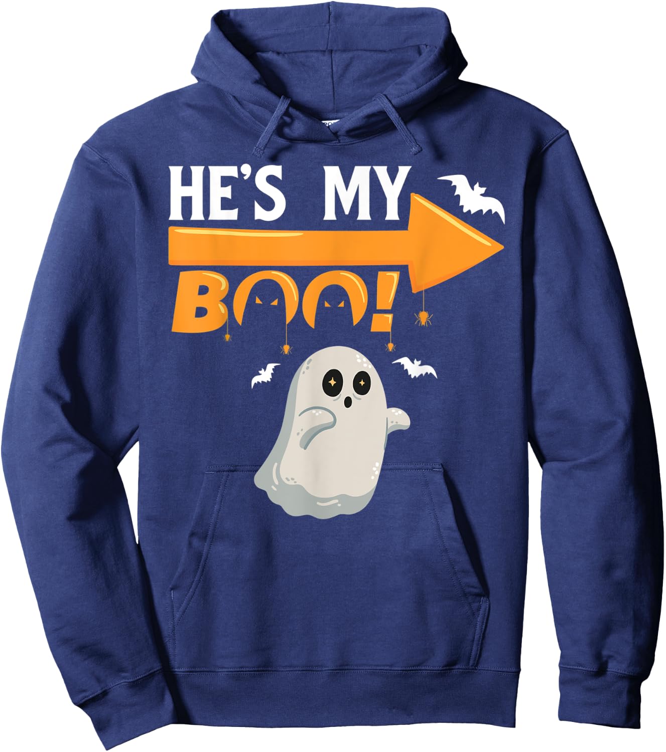 He's My Boo Cute Funny Matching Couple Halloween Costumes Hoodie - Hoodie | Navy