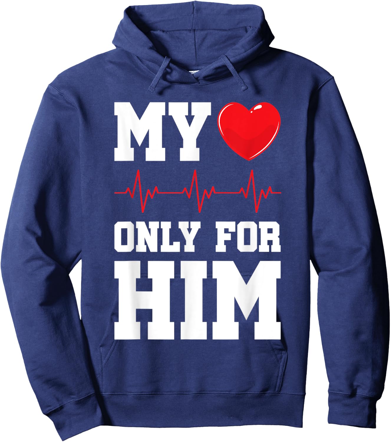 My Heart Beats Only Valentines Couples Matching Hoodie - Hoodie | Navy