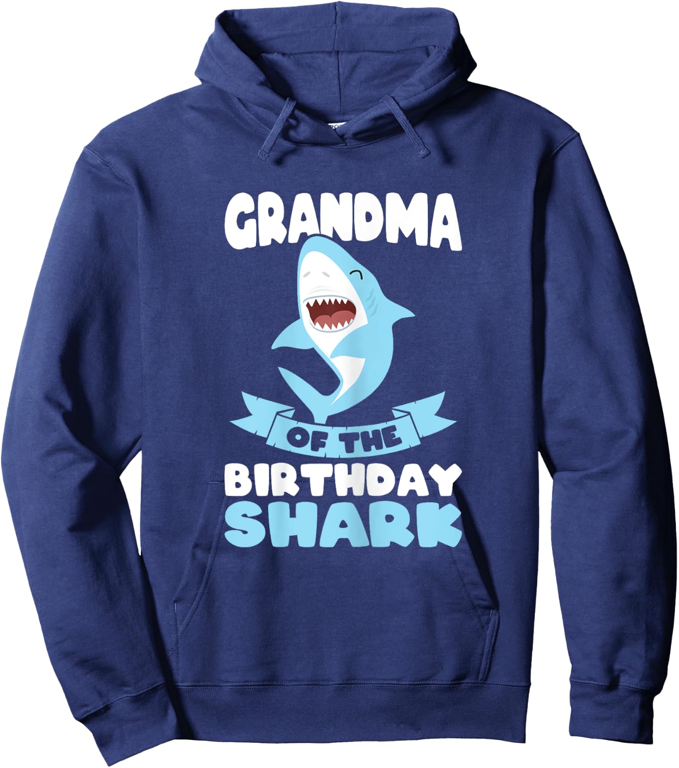 Grandma of the Birthday Shark Birthday Hoodie - Hoodie | Navy