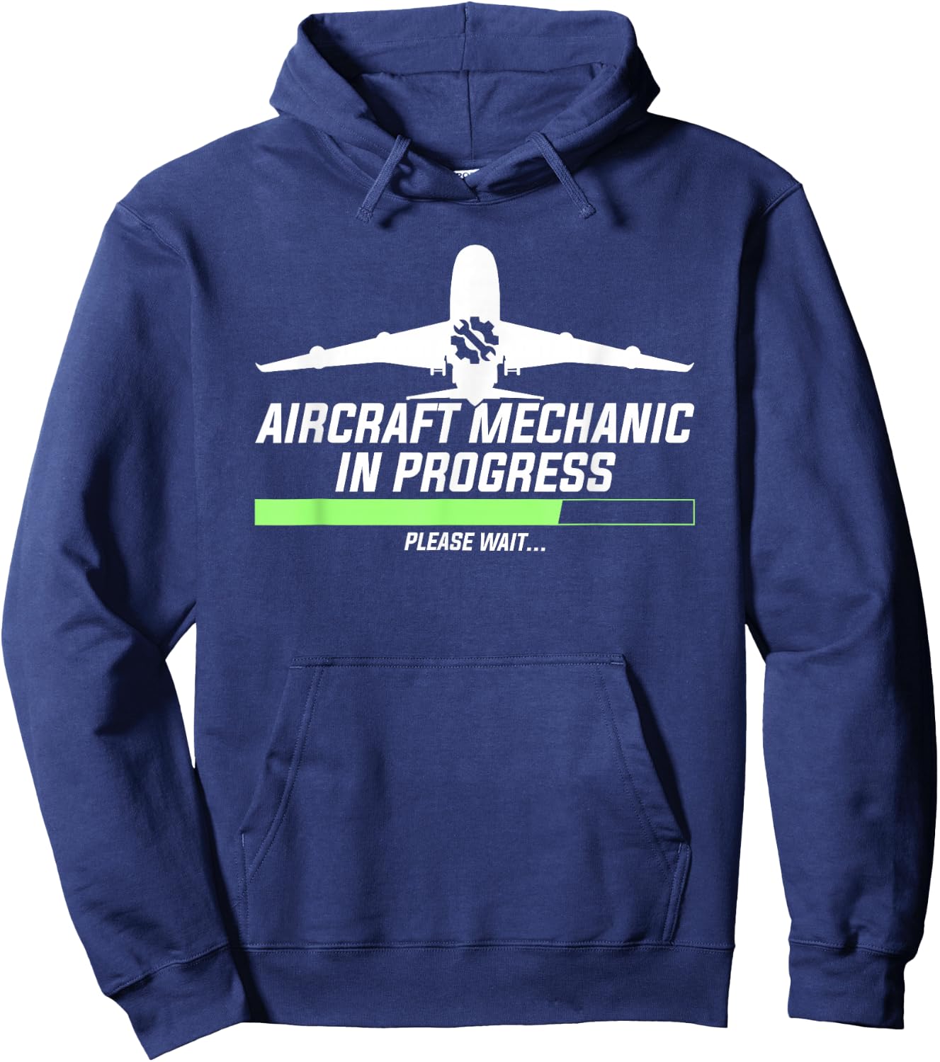 Aircraft Mechanic in Progress, Wait | Aviation Technician Hoodie - Hoodie | Navy