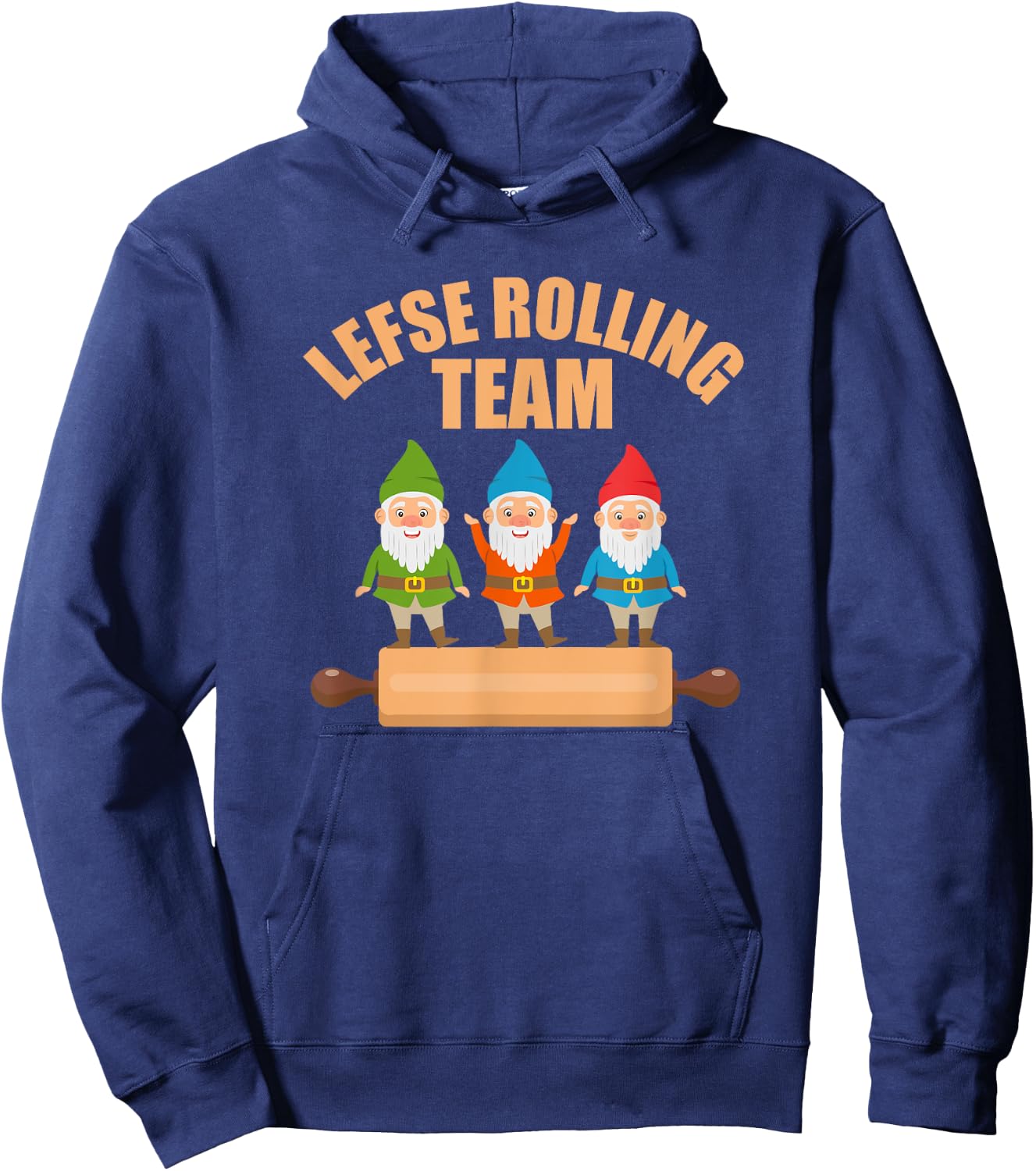 Lefse Rolling Team Nisse Tomte Norway Matching Christmas Hoodie - Hoodie | Navy