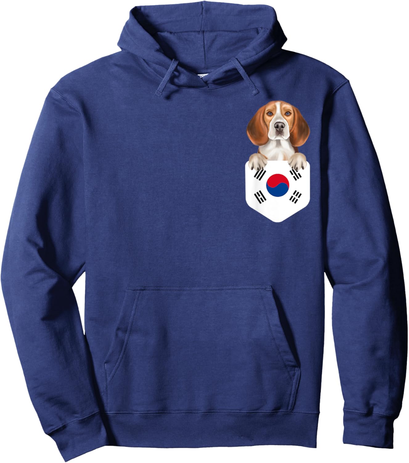 South Korea Flag Beagle Dog In Pocket Women Kids Hoodie - Hoodie | Navy