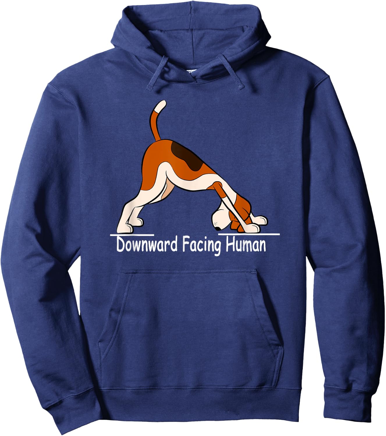 Downward Facing Human | Funny Yoga Hoodie - Hoodie | Navy