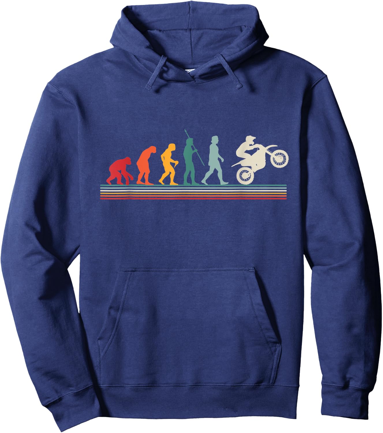 Funny Motorcycle Evolution Biker Retro Hoodie - Hoodie | Navy