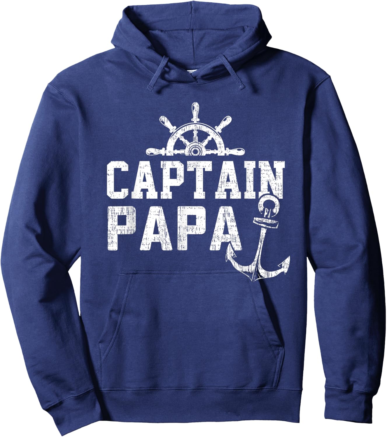 Captain Papa Pontoon Boating Fishing Lake Sailing Family Hoodie - Hoodie | Navy