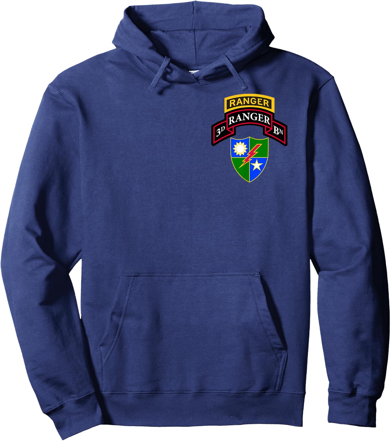 Army Ranger Shirt - 3rd Ranger Shirt - Scroll, Tab, and DUI Hoodie - Hoodie | Navy