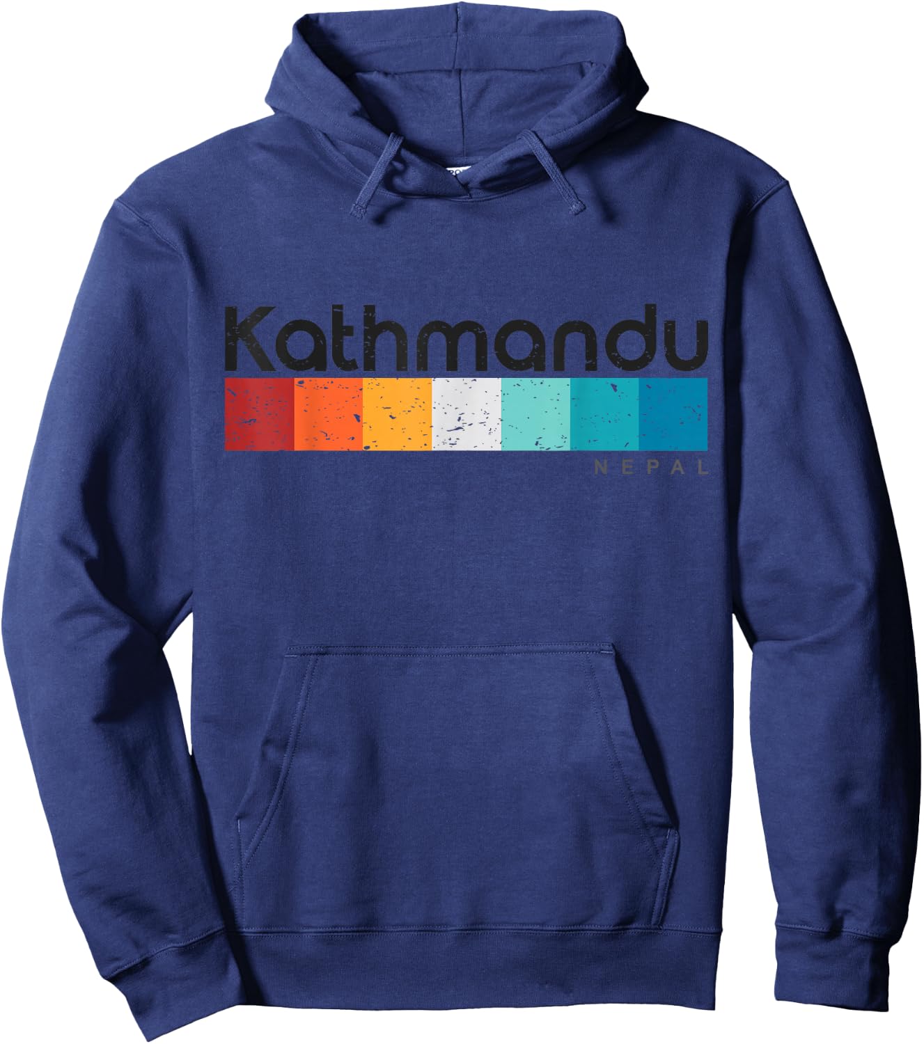 Kathmandu Nepal Retro style Vintage Design Hoodie - Hoodie | Navy