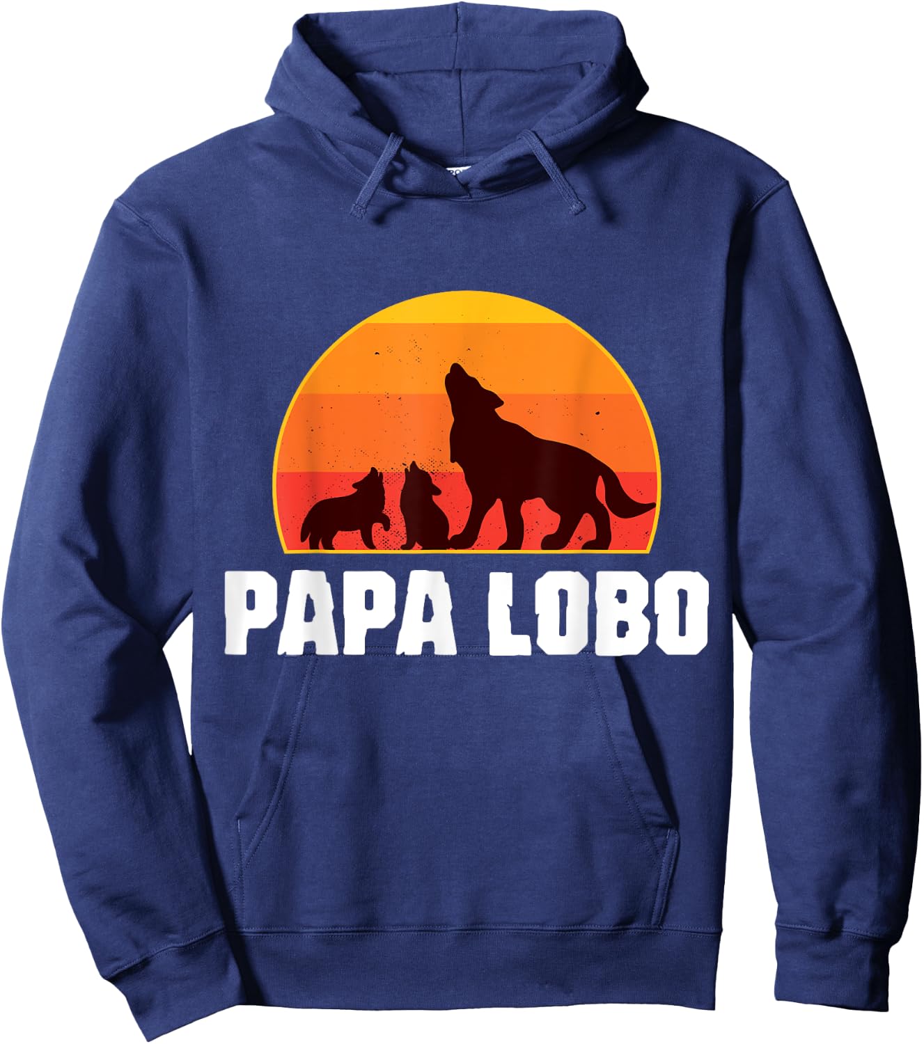 Spanish Wolf Dad - Papa Lobo - Father of Twins Hoodie - Hoodie | Navy