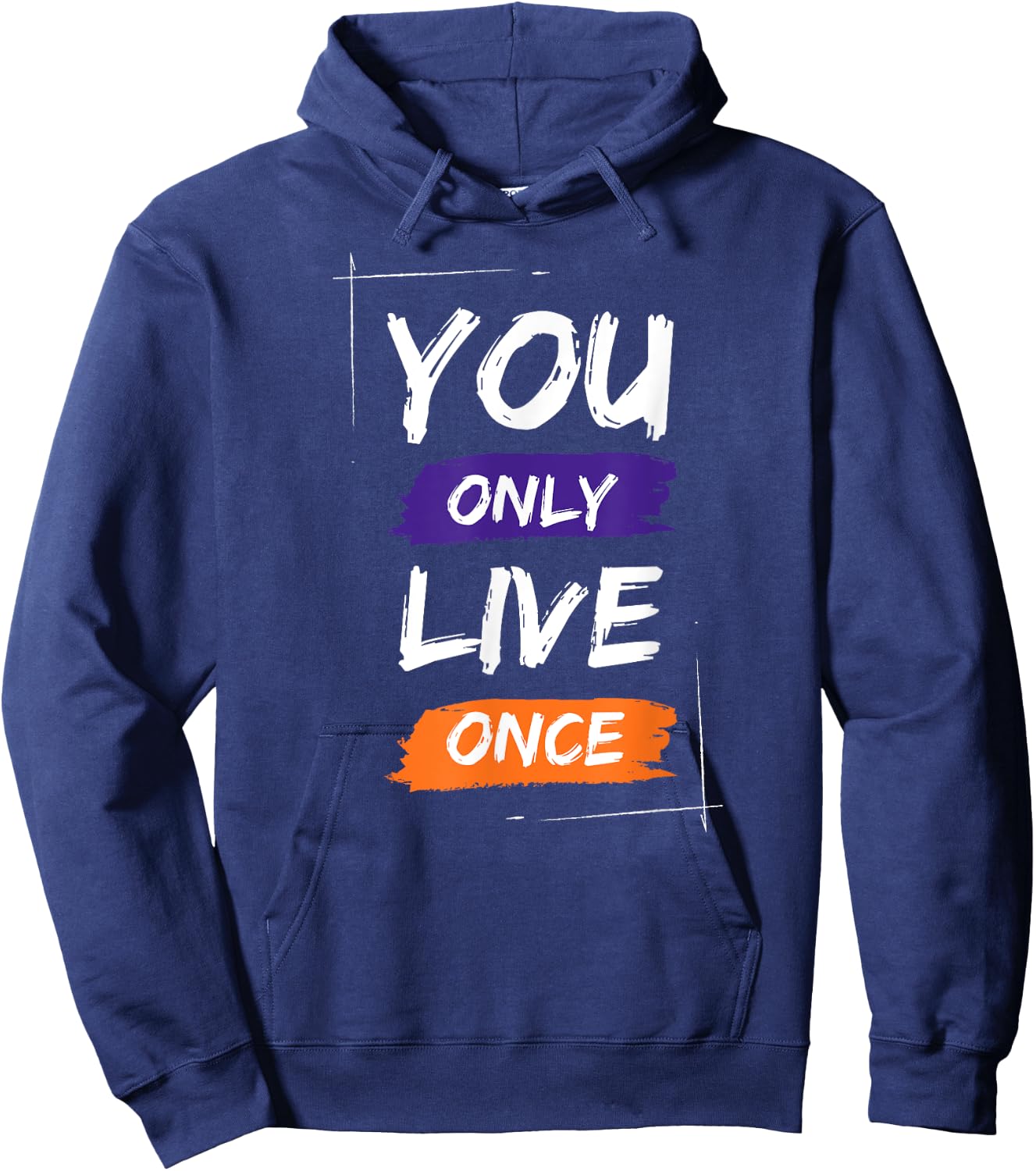 You Only Live Once Cool Retro Sarcastic Graphic Funny Hoodie - Hoodie | Navy