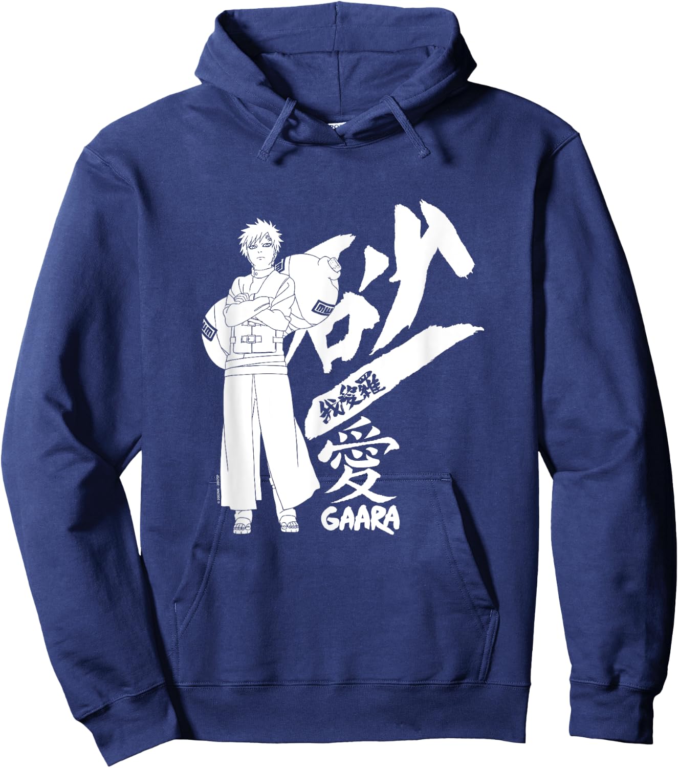 Naruto Shippuden Gaara Standing with Kanji Anime Hoodie - Hoodie | Navy