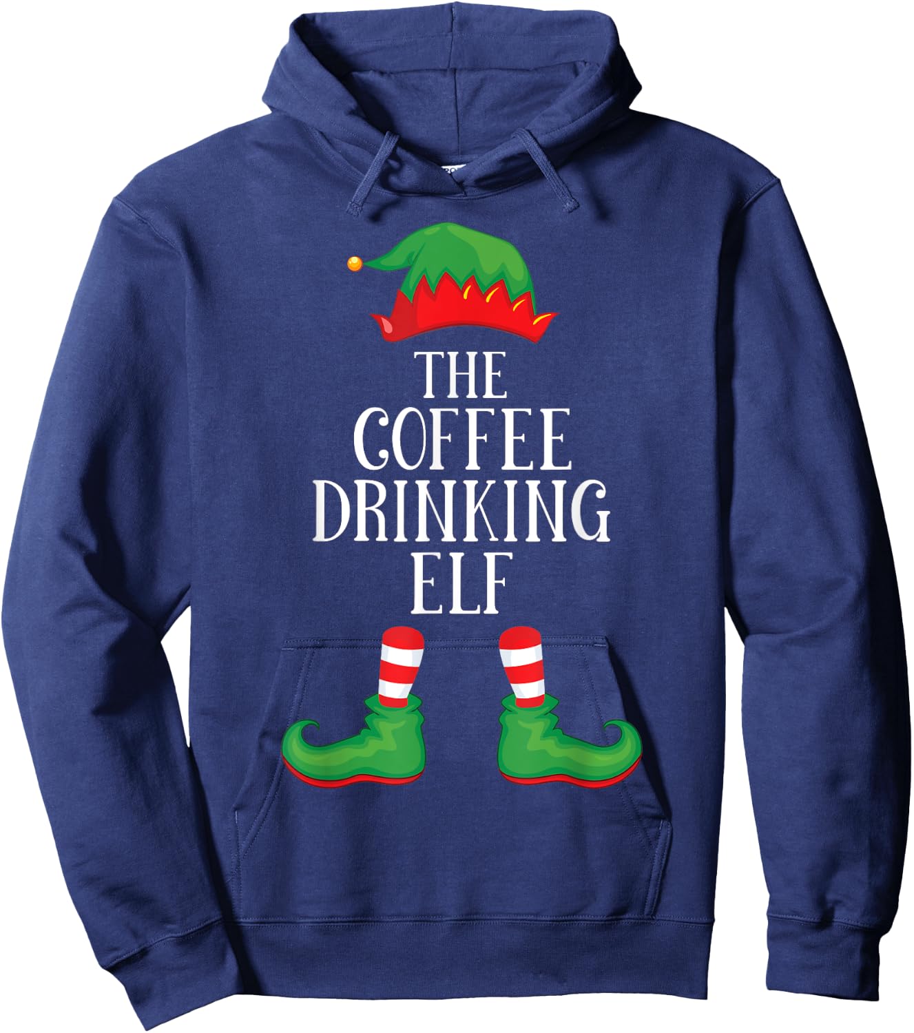 Coffee Elf Matching Group Xmas Funny Family Christmas Hoodie - Hoodie | Navy