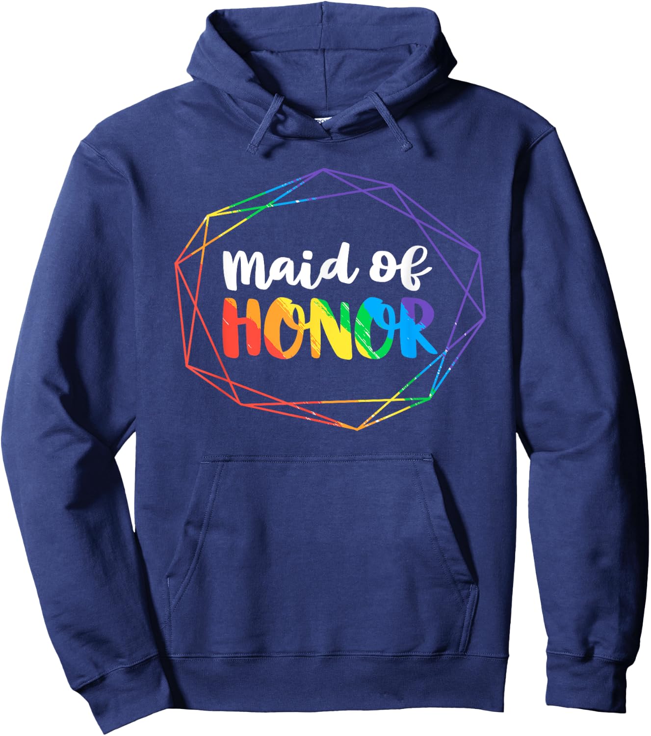 Maid of Honor Lesbian Bachelorette Party Diamond Wedding Hoodie - Hoodie | Navy
