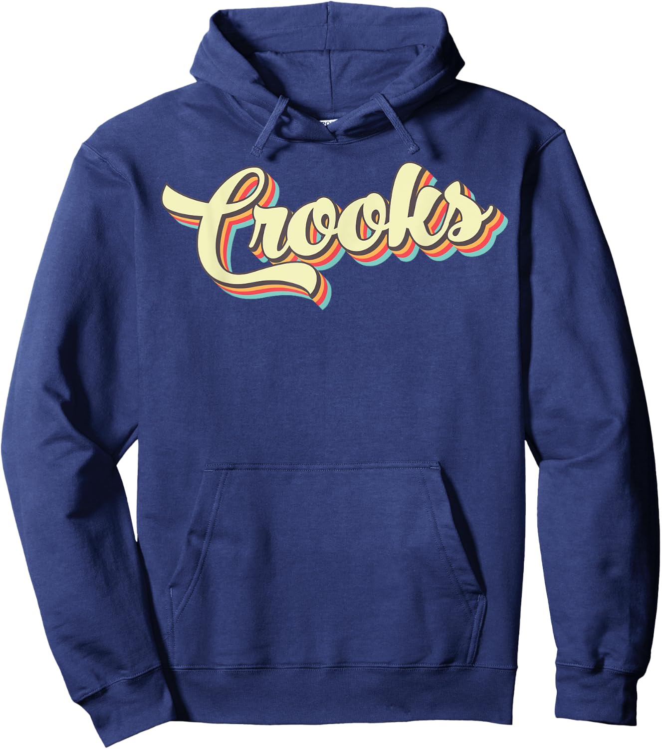 Crooks Retro Art Baseball Font Vintage Hoodie - Hoodie | Navy