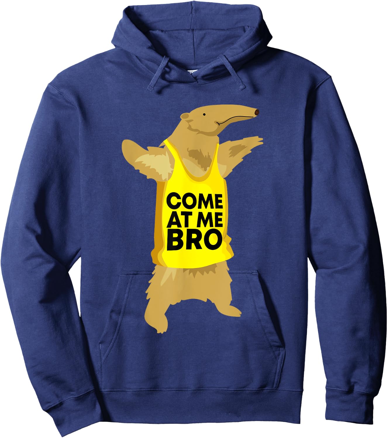 Come At Me Bro Anteater Shirts -Adults Kids Black Cartoon Modern Small Classic Fit Short Sleeve Hoodie - Hoodie | Navy