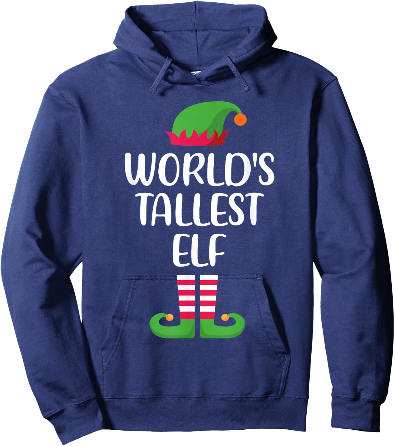 World's Tallest Elf Matching Family Group Christmas Hoodie - Hoodie | Navy