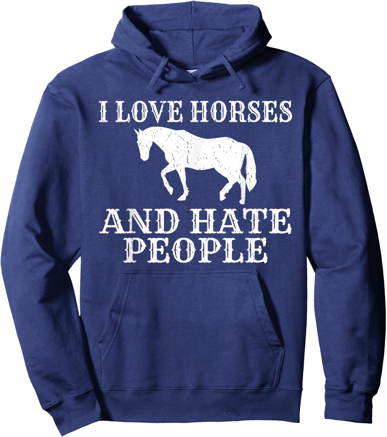 I love Horses and hate People Horse Riding Hoodie - Hoodie | Navy