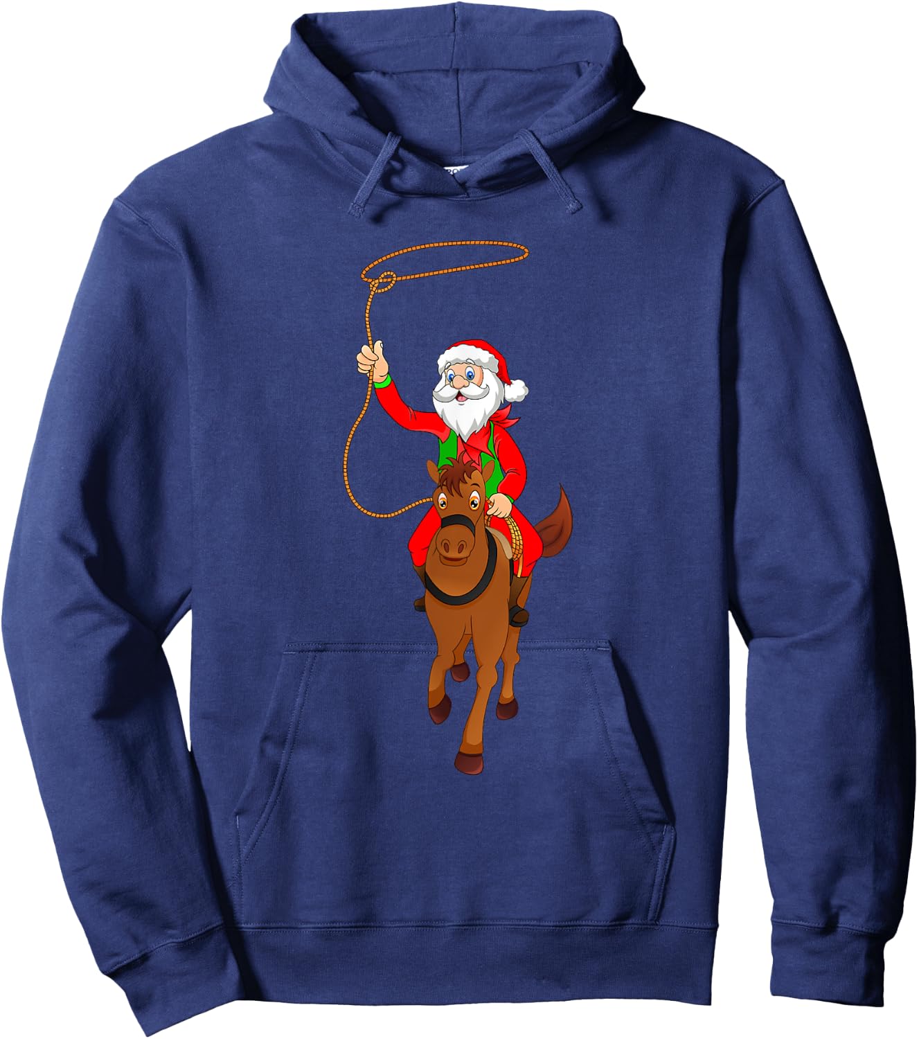 Cowboy Santa Claus Riding A Horse Christmas Cowboy Kids Boys Hoodie - Hoodie | Navy