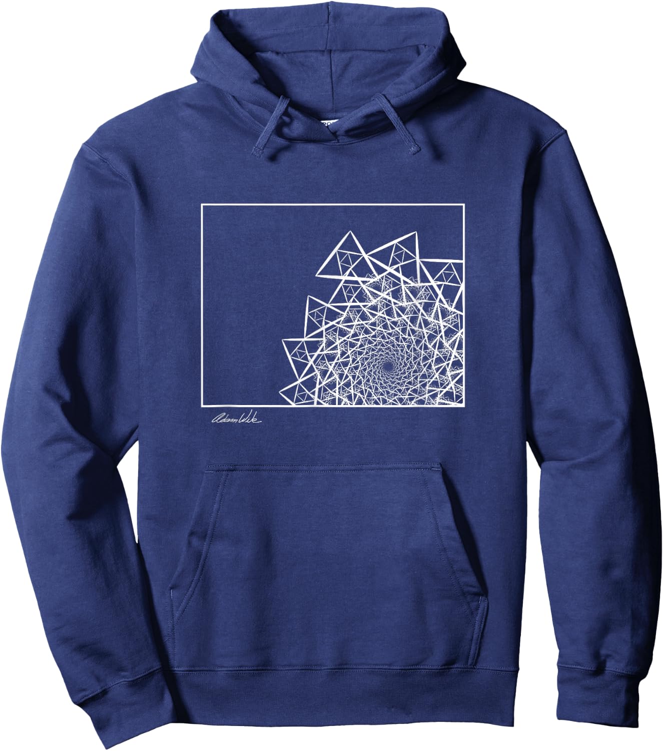 Triangle Vortex Infinite Spiral Fractal Trippy Design Hoodie - Hoodie | Navy