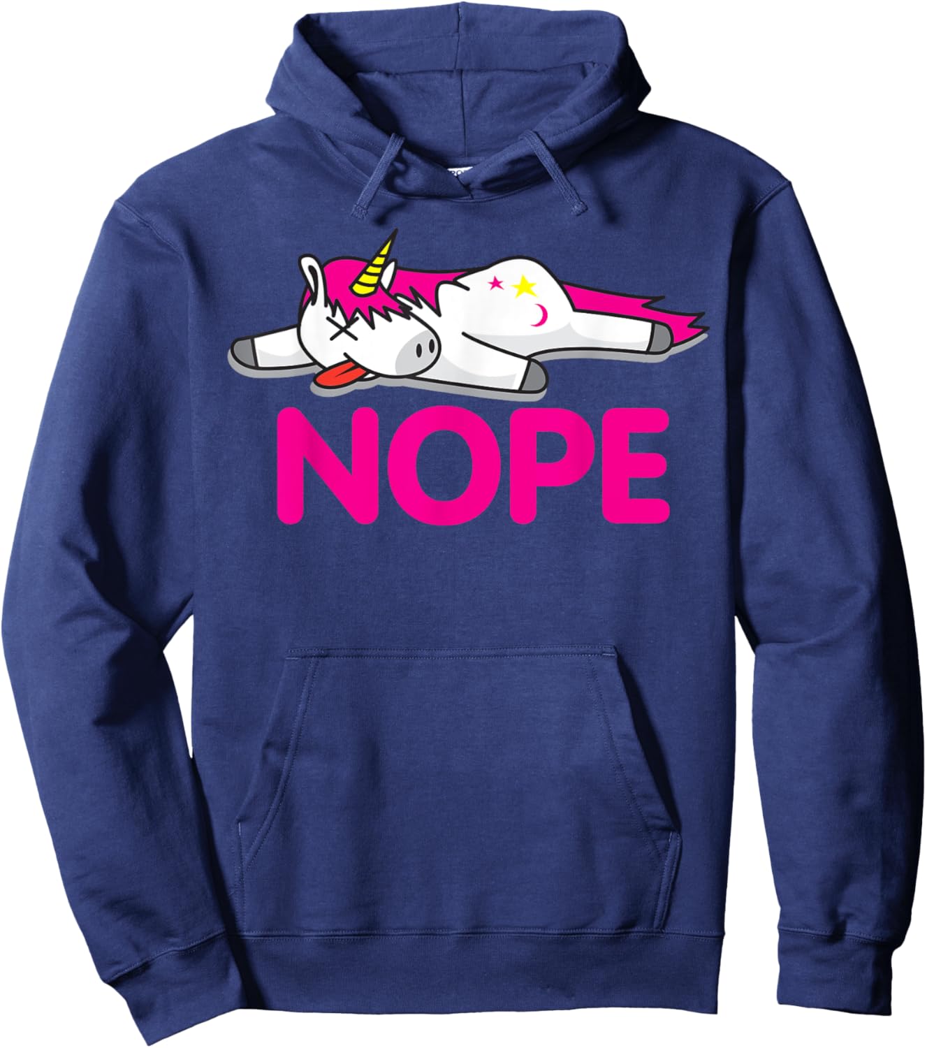 Lazy Nope Unicorn | Funny Pegasus Fans Gift Hoodie - Hoodie | Navy