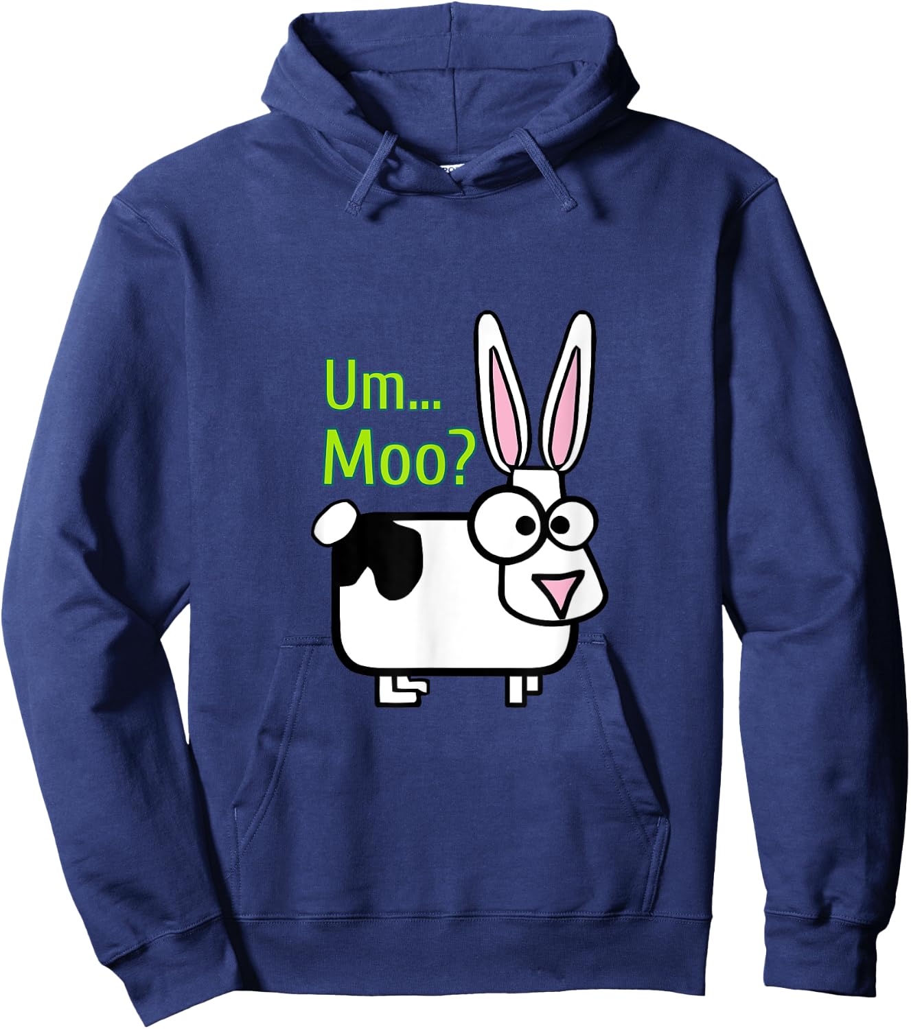 Funny Cow Bunny Um Moo Silly Apparel Hoodie - Hoodie | Navy