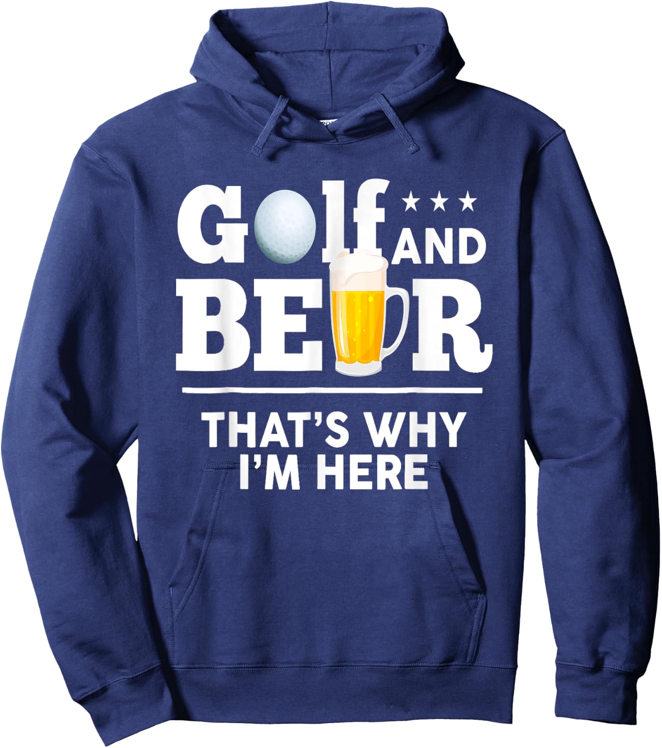 Golf and Beer Joke Dad Funny Fathers Day Drinking Birthday Hoodie - Hoodie | Navy