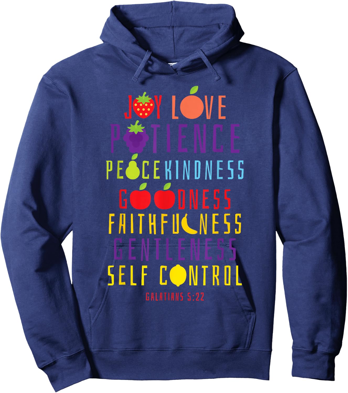 Christian Bible Verse Fruit Of The Spirit Galatians 5:22 Hoodie - Hoodie | Navy
