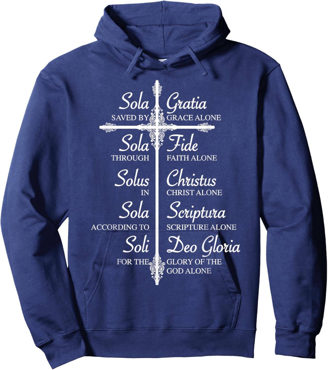 The Five Solas | Cute Christian Movement Gift Hoodie - Hoodie | Navy